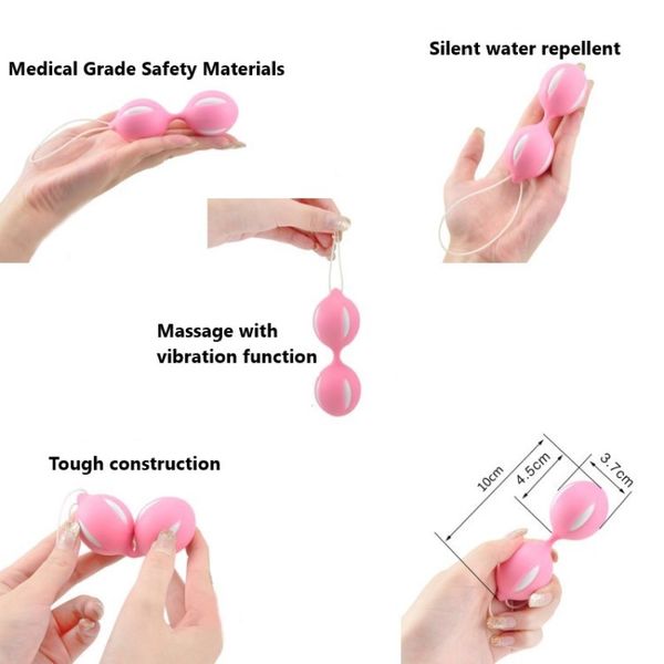 Безопасный силиконовый вибратор Smart Ball Vibrator Sport Egg Ball Vagina Creating Drigint Machine Sex Toy для женщин влагалищный гейша сокращается мяч