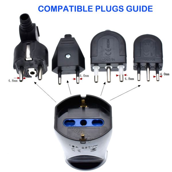IEC320 C14 к розетке Италии, совместимая с Schuko Cee, подключите пробку в Италии CEI 23-16 к шнуру питания сосуда C14