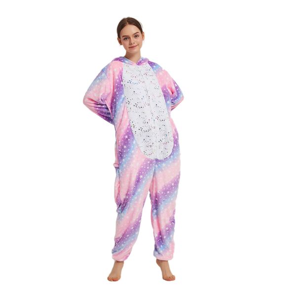 Boy ragazze baby un pezzo flanella morbido kigurumi unicorno pigiama pigiama da animale per adulti onsie pajama costume unicorno