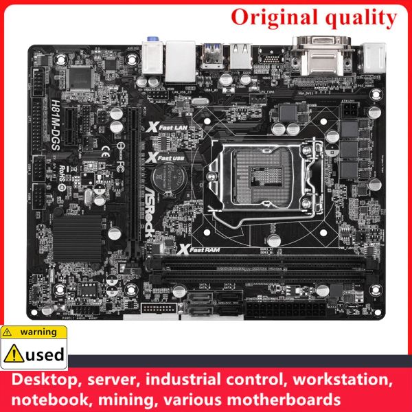 Placas -mãe usadas para as placas -mãe ASROCK H81MDGS LGA 1150 DDR3 16 GB MATX PARA INTEL H81 PRINCIPAL SATA III USB3.0
