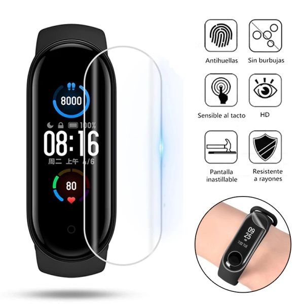 TPU Hydrogel HD -Film für Xiaomi Band 8 7 Pro Full Coverage Screen Protector für MI Band 3 4 5 6 Smartband -Schutzzubehör