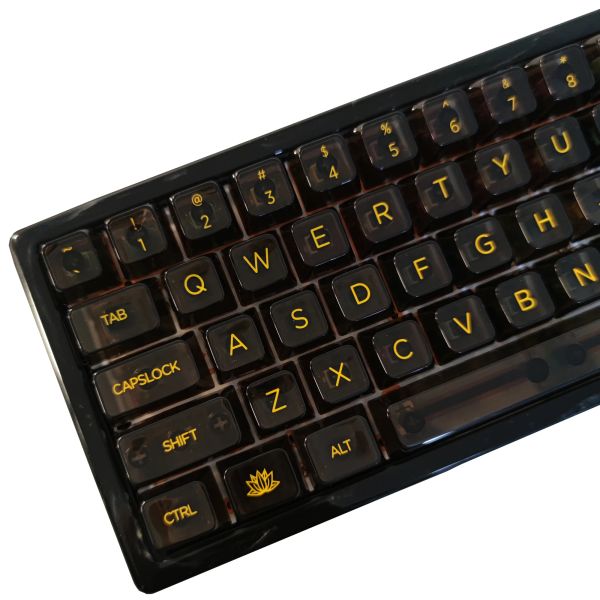 Accessori keycap completamente trasparenti per tastiera meccanica, tema botanico, plastica trasparente, profilo MDA, top sferico, supporto retroilluminato