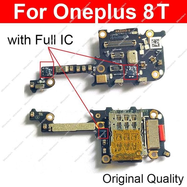Für OnePlus One Plus 8 8pro 8t 9 9pro 9R 9RT SIM -Kartenschalen -Leser -Slot -Socket -Board -Anschluss mit Telefonplattenteilen