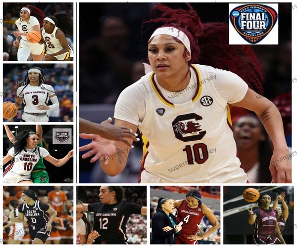 Destanni Henderson Aubryanna Bree Hall Güney Carolina Gamecocks 2024 Final Four Basketbol Forması Raven Johnson Kierra Fletcher Olivia Thompson Kamilla Cardoso