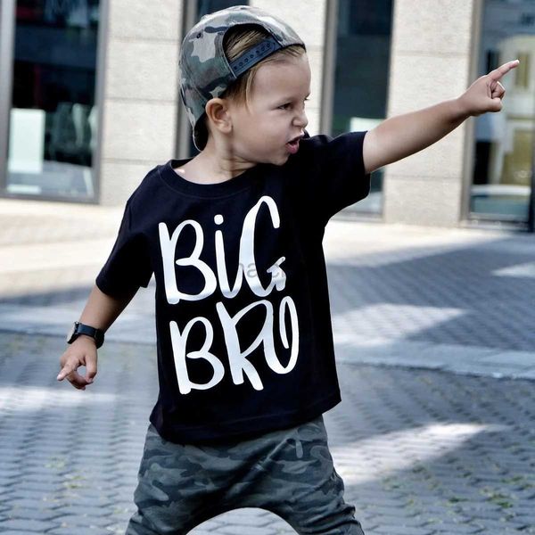 T-shirt Big Bro Lettere Stampa per bambini Tshirt Boy Girl Shirt per bambini abiti per bambini divertenti Top Top Drop Drop Ship Fashion Tops 240410