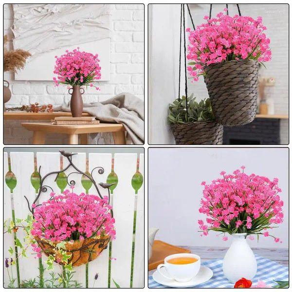 Flores decorativas arbustos falsos plantas artificiais decoração de mola resistente a UV Pacacos de flores sem manutenção realistas