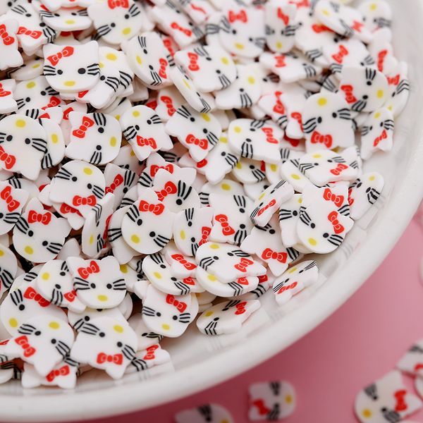 100g/lot ayı Kedi Köpek Yumuşak Polimer Kil Sprinkles için DIY Crafts Slime Dolgu 3d Tırnak Sanat Süslemeleri Banes Tırnak Çıkartmaları