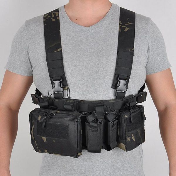 Outdoor Tactical Chest Rig Multipocket Airsoft Hunting Molle Vest Military Paintball Kampfträgerweste mit Magazinbeutel