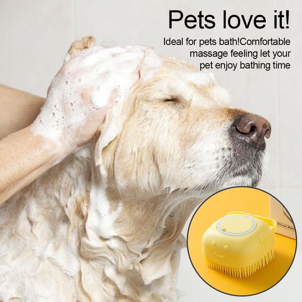 Escova de shampoo para cães de estimação de massagem gato de massagem pente de limpeza de limpeza para banho para banho mole de borracha de borracha de silicone massageador de shampoo de estimação