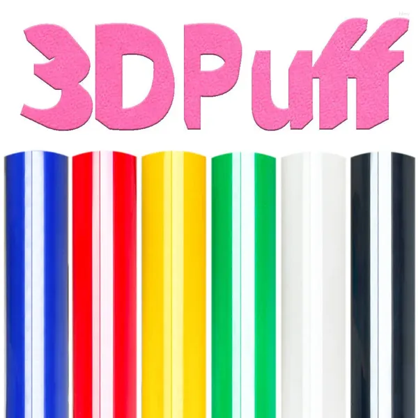 Pencere Çıkartmaları 12in x 10in 6 yaprak 3D Puff Isı Transferi Tişörtlerinde T-Shirts Basın Cricut Film HTV Baskı Çantaları Şapkalar Dekorasyon