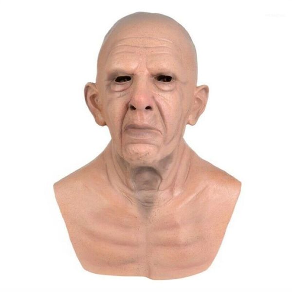 Old Man Hallowen Mask Realistic Latex Halloween Costume Post Masches Masches Chiesa M091250H