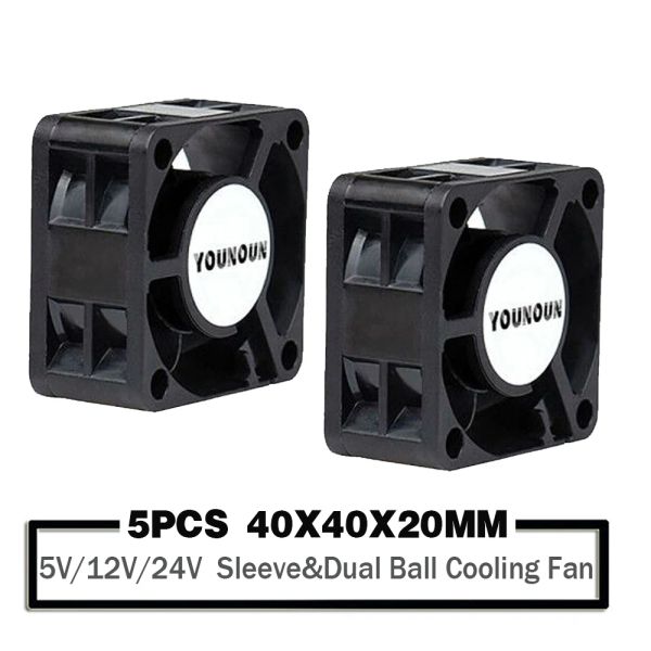 Soğutma 5 PCS 40mm 24V 12V 5V 4020 Mini Bilgisayar Kılıfı Soğutma Fan Topu Yatak Kuvarı Yatak 2pin 4cm 40x40x20mm