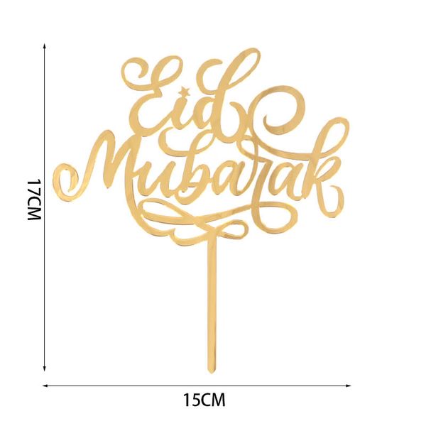 1pcs Eid Mubarak Cake Toppers 15*17 см. Золотое/серебряное украшение флаги DIY торт Исламская вечеринка по случаю дня рождения детский душ