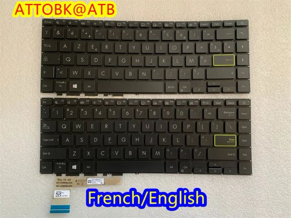 Tastiere Nuova tastiera per laptop inglese/francese per Asus Vivobook X435 S435 S435E tastiera