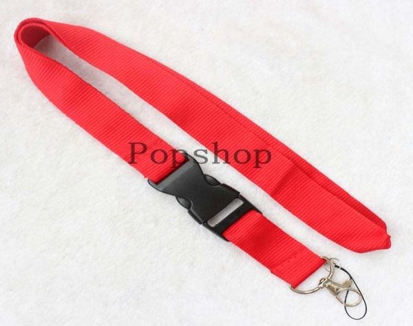 Pure Color Lanyard Schlüsselbundschlüsselketten -ID -Abzeichen Handyhalter Halsriemen Blak und Rot 9324157