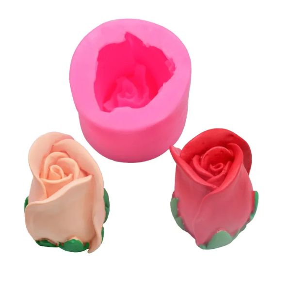 DIY Rose Silicone Candle Molde 3d Tulipas Sabão de sabão de sabão Molde