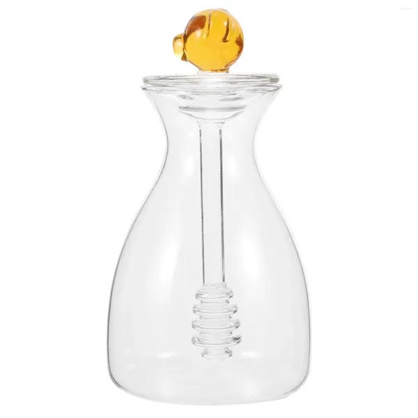 Geschirrsets transparenter Honig -Pot -Spender Heimtopf Sirup Mini -Glasglashalter Gläser Daucher