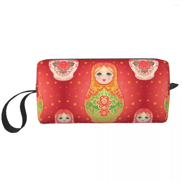 Sacchetti cosmetici personalizzati russo bambola babushka matryoshka da viaggio da viaggio da viaggio da donna organizzatore da toeletta da bagno ladies beauty storage kit dopp