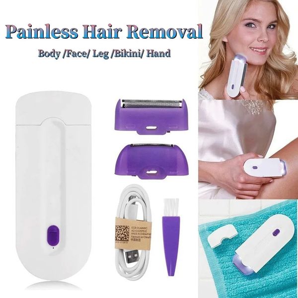 Professionelles Haar Removel für Damen Laser Touch Epilator USB wiederaufladbare Körpergesichtsbein Bikini Handrasur Haarentfernung 240409