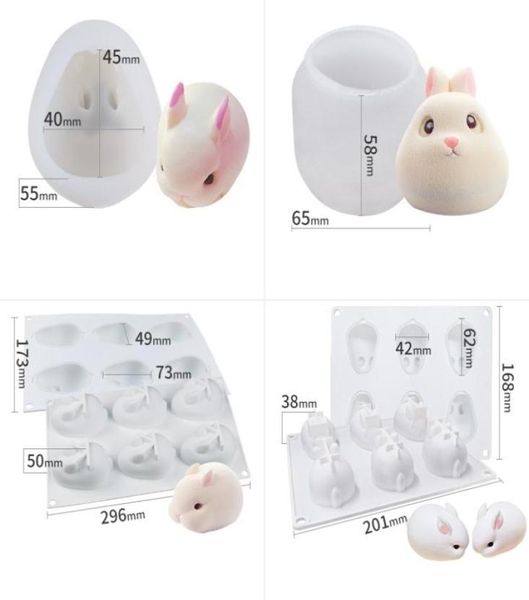 Modella di cioccolato Silicone carino forma animale a forma di coniglio mousse gelatina cottura cucine per stampo soap fai -da -te utensili da cucina 33370223