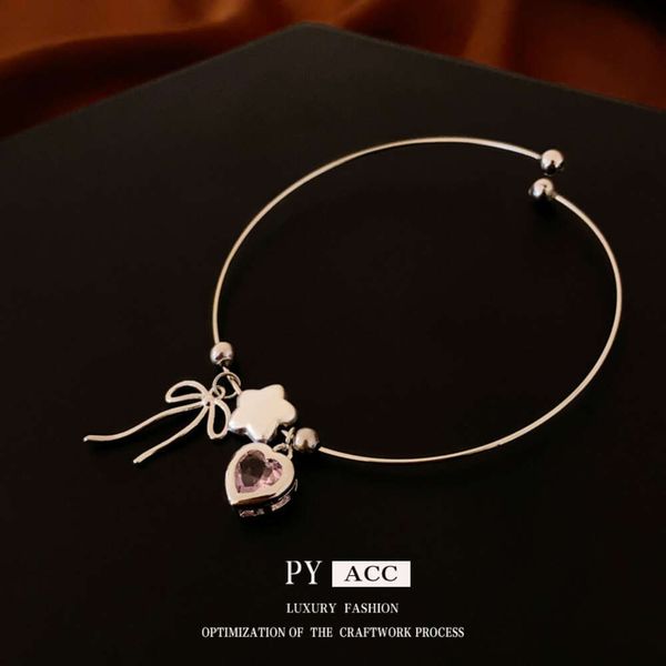 Heart zircone di zircone coreano Sweet Girl Heart, braccialetto in stile versatile, braccialetto di design piccolo e alla moda