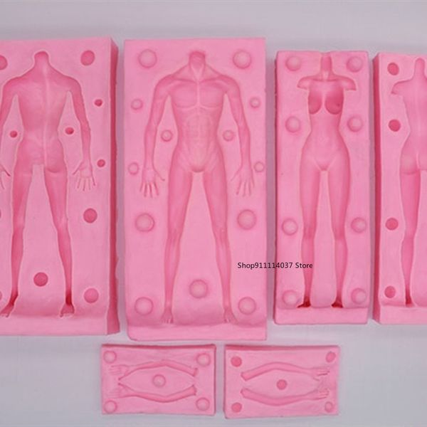 Moldes de argila de polímero de silicone Modelo de escultura de arte em forma de boneca