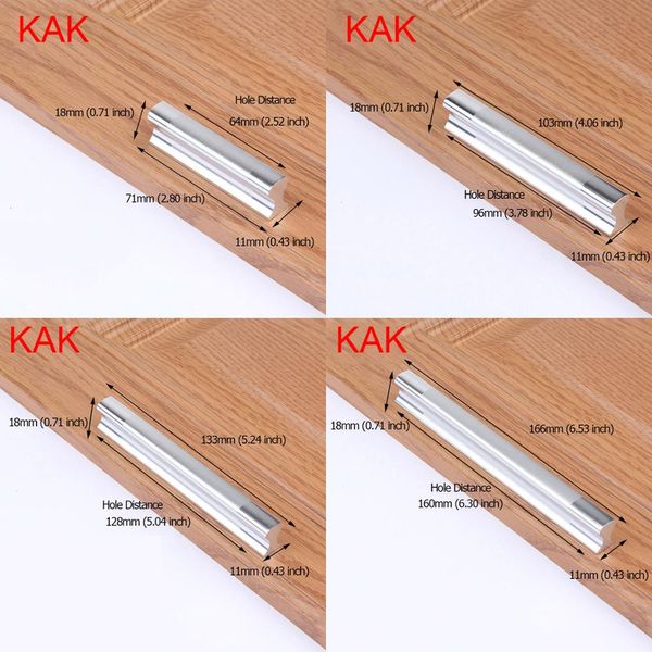 Kak Aluminum Ligy Kitchen Handles gaveta puxa armários de armários de armários