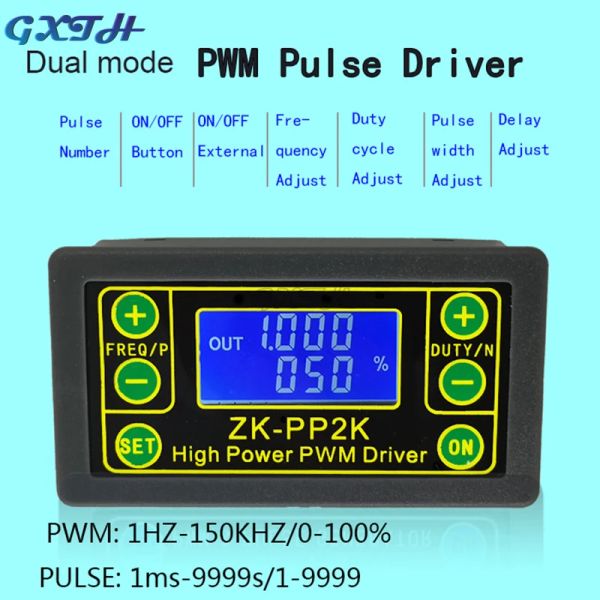 ZK-PP1K GERADOR DE PULSO PWM PWM Gerador de sinal duplo ZK-PP2K PWM Motor Governador Frequência Ciclo de trabalho Atraso do ciclo ajustável