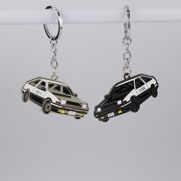 Tornario del modello di auto tastiera in metallo 3D per auto tastiera JDM Styling Keyring Chains per Nissan GTR Toyota AE86 Doppia