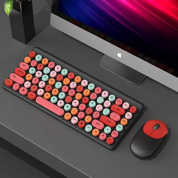 Combos 2.4g Беспроводная клавишная мышь устанавливает USB 86 Keycaps Mute Mini Wireless Gaming Keyboard Combo Combo для ПК -геймерного ноутбука компьютерного ноутбука