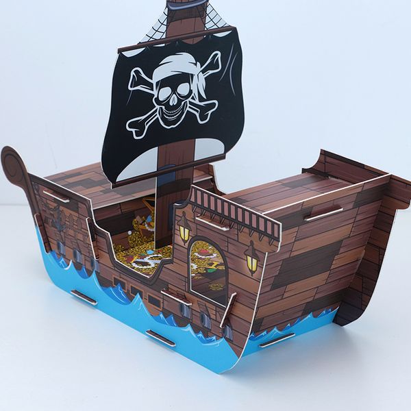 Pirate Party liefert Piratenschiff Strohhalme Einladungen Hanging Decor Favorbote bevorzugt Taschen Papet Cups Kuchen Toper Kinder Geburtstag