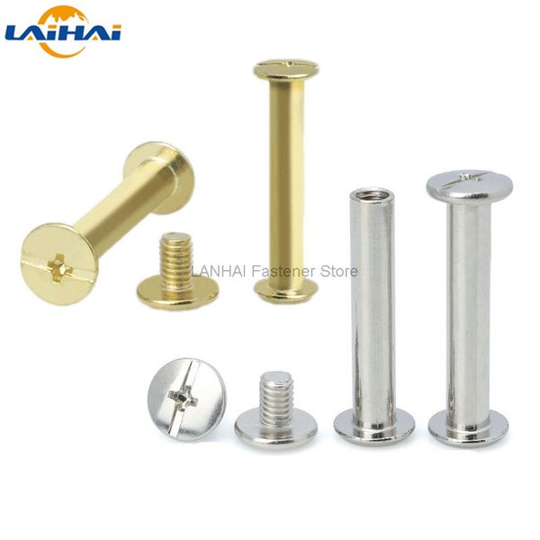 2/10pcs M5X5-150mm Golden Silt Leather Bolt Belt Scrapbook Book Album Book Post Binding Screw Screwer Screw Press