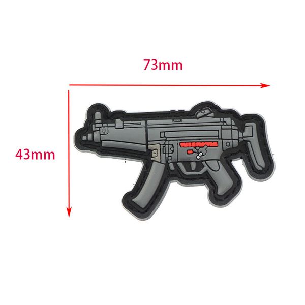 Adesivi in gomma in PVC a forma di pistola Mano tattica militare a strisce con adesivi a spalla epossidica segnali Accessori per il corpo