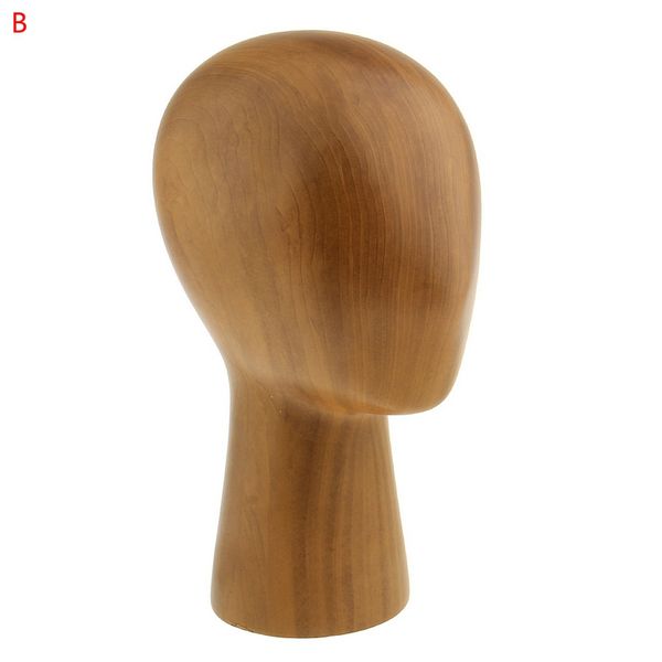 Glasfaser Holz Getreide Schaufensterpuppe Manikin Dummy Head Model Haar Perücken Cap Hut Display Halter Stand für Hut Perücken Displayhalter