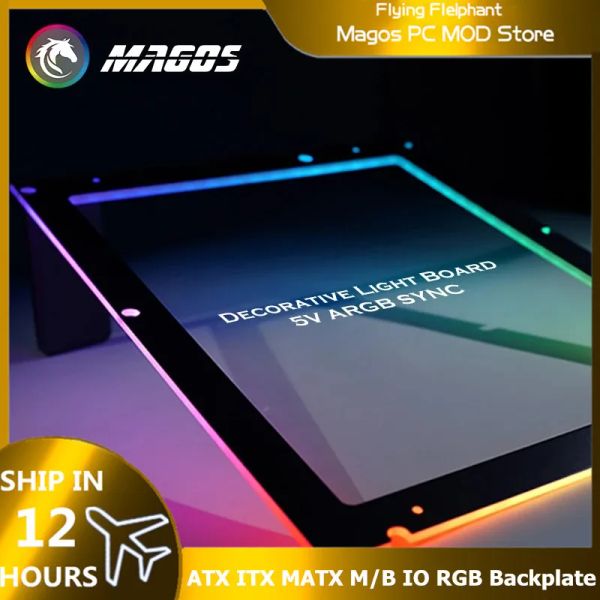 Kühlung M/B IO RGB Backplate, Decorative Light Board 5V Argb Sync, Lighthouse Desktop ATX Motherboard Lightemitting Back Light