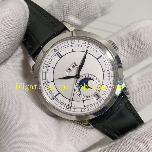 Calendario Super annuale Luna d'oro autentica Mens Dialcini White Dialtra cinturino 5396G KM Factory Cal.324 S QA Lu 2 KMF Sport Orologi meccanici automatici