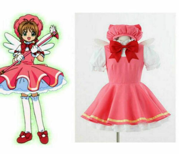 Cardcaptor Sakura Kinomoto Sakura Cosplay Fight Fight Magical Pink Dress6572664