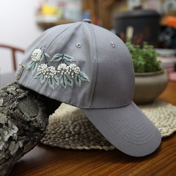 Kit de chapéu de bordado de flores diy por atacado com copo Kits Cross Stitch Kits Costura Arte de costura Conjunto de artesanato de bordado artesanal