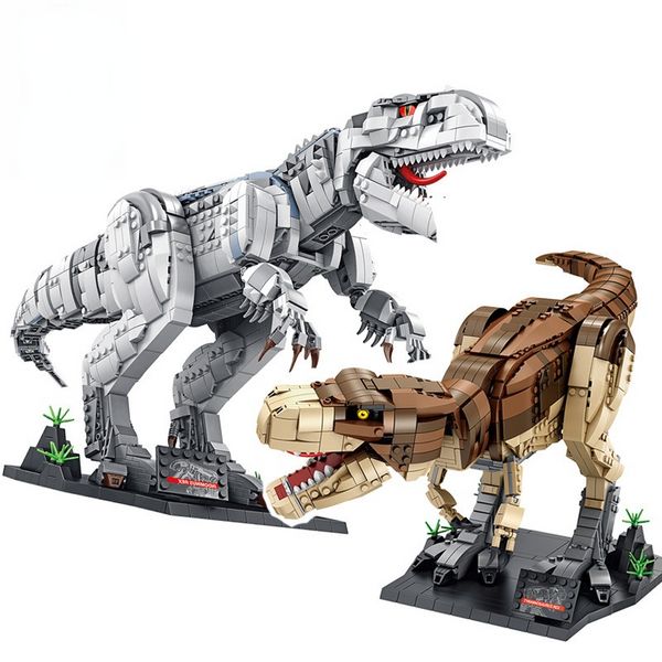 Building Blocks Serie di animali Jurassic Dinosaur World Tyrannosaurus Rex Building Buildings Regali per bambini per bambini