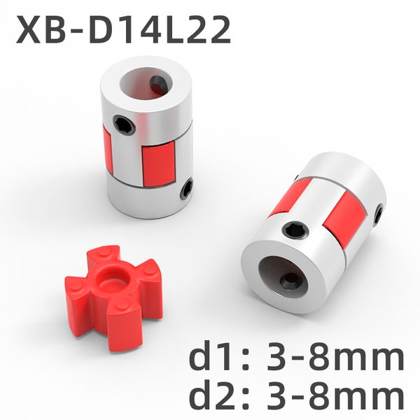 XB D14L22 Две челюстные муфты алюминиевая слива Гибкое соединение двигателя сжима CNC Гибкие муфты 3/3.17/4/5/6/6,35/8 мм