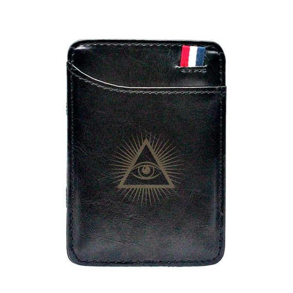 Klassiker PU Leder Laser Gravur Masons Augen Design Brieftet Vintage Money Clips Card Tasche BD491