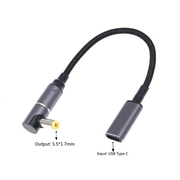 100W Manyetik Tip C PD Acer Aspire Dizüstü Bilgisayar Şarj Cihazı USB C - 5.5*1.7mm Erkek Fiş Konektör Adaptör Dönüştürücü