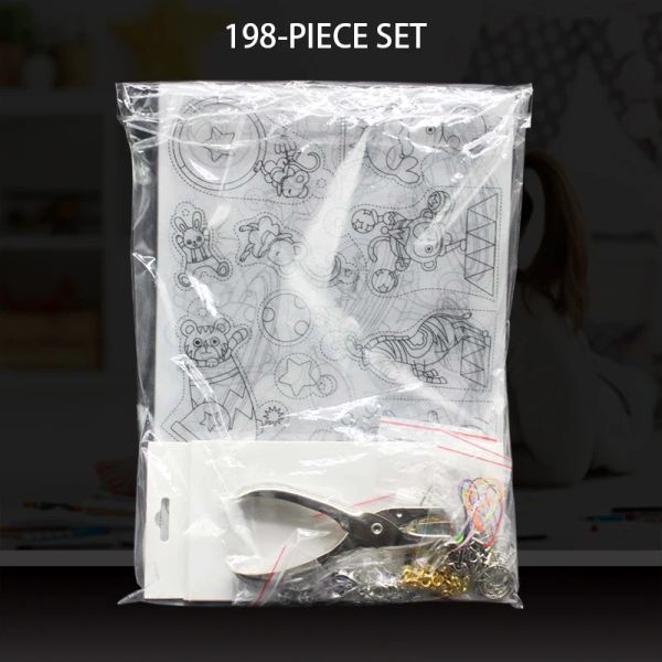 145/198pcs Struttura di calore Struttura Set di plastica Shrinky Art Film Foglio di carta Kit Punch Keychains Matite Kit fai -da -te Drawing Art Supply Art Supply