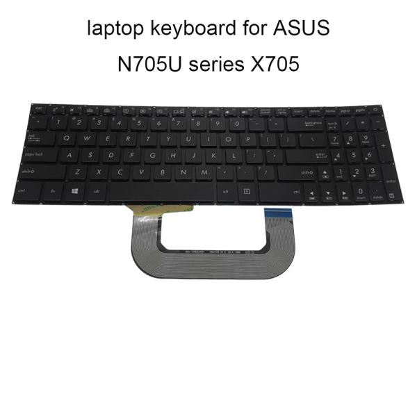 Tastaturen Ersatz -Tastaturen für Asus Vivobook N705U N705 UN UQ UF X705 MA X705UA US English Black Laptop Keyboard 0knb0 661US00 Neu