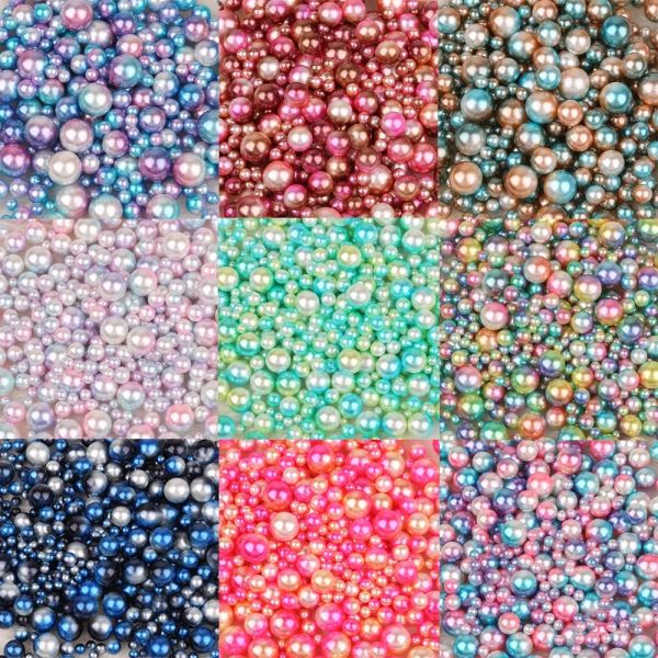 Novo tamanho de 4/6/8/10mm de tamanho múltiplo cerca de 250pcs/lote aleatório sem orifício abdas de pérola solta contas redondas para decoração de scrapbook de artesanato diy