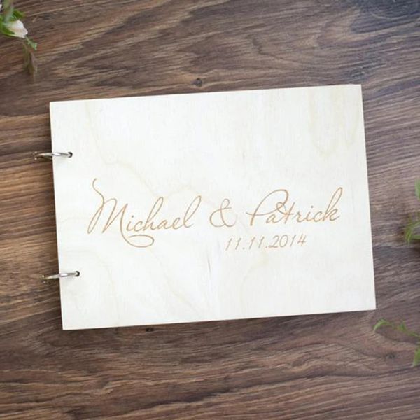 Livro personalizado de convidado de casamento, álbum de fotos de casamento presente no noivo personalizado no noivo Kraft livro de visitas