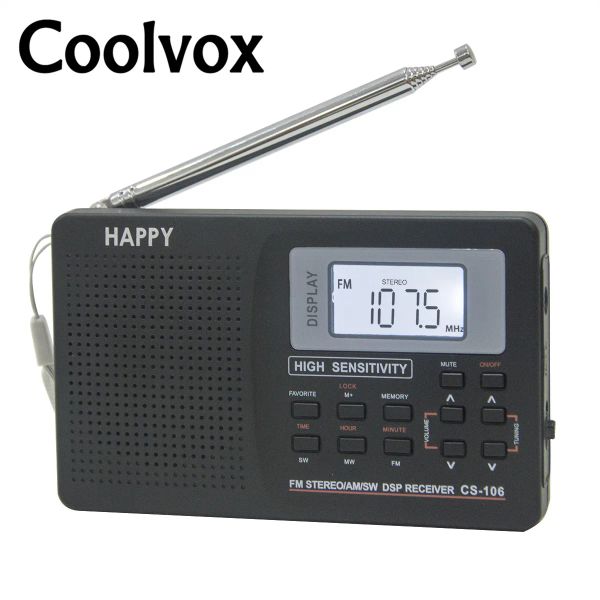 Radio Coolvox CS106 Fullband Multiband Stereo Digital Tuner FM/AM/SW/LW/TV -Sound Fullwave Band Receiver Radio -Antenne mit Kopfhörer