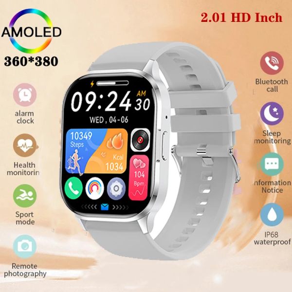 Orologi 2023 Nuovi orologi intelligenti da 2,04 pollici AMOLE 360*380 HD Hello Watch NFC IP67 Sport Fitness Bracciale Business Smartwatch per uomini donne