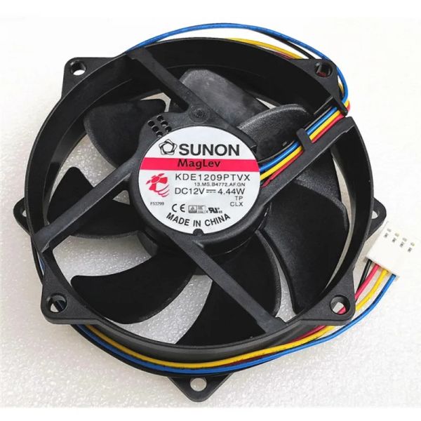 Resfriamento Novo Sunon original KDE1209PTVX 9025 9225 90mm 90*90*25mm 92*92*25 mm Ventilador circular para ventilador de resfriamento da CPU 12V 0,37A com PWM 4pin