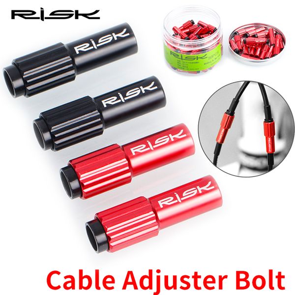 Risco 2 PCS MTB Bike Road Bike Deleur Shift Cable Tampe conector de cabos de 4 mm de micro -elegância linha de câmbio parafusos de ajuste fino parafusos
